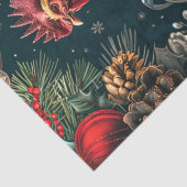 Kerstmis Golden Rooster Decoupage Tissuepapier (Detail)