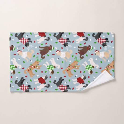 Kerstmis: Goldendole Labradoodle Bath-handdoekset Bad Handdoek (Handdoek)