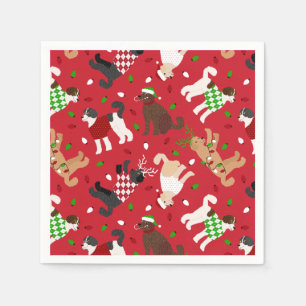 Kerstmis Goldendole Labradoodle Napkins Servet