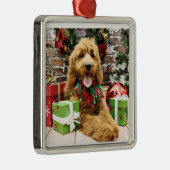 Kerstmis - GoldenDoodle - Claire Metalen Ornament (Rechts)