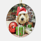Kerstmis - GoldenDoodle - Gus Keramisch Ornament (Links)