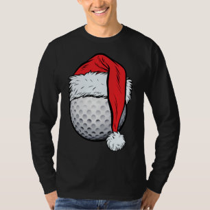 Kerstmis Golf Bal Santa Hoed Grappige Sport Kerstm T-shirt