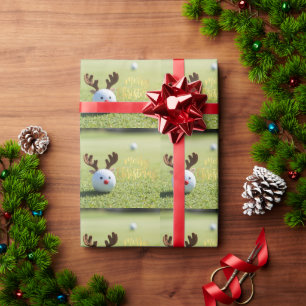 Kerstmis-golf op Putting Green Cadeaupapier