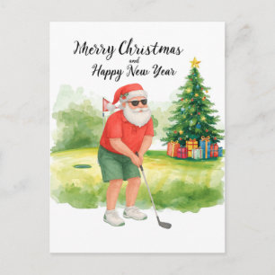 Kerstmis-golf thema voor golfer op de baan feestdagenkaart