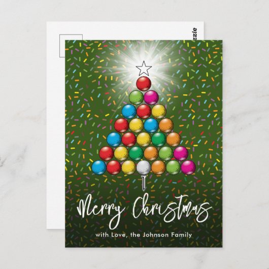 Kerstmis golf vakantie ontwerp briefkaart (Voorkant / Achterkant)