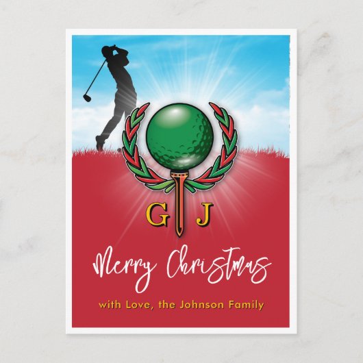 Kerstmis Golf Vakantie Ontwerp Briefkaart (Voorkant)