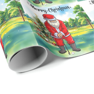 Kerstmis golfen met Sinterklaas op de golfbaan Cadeaupapier