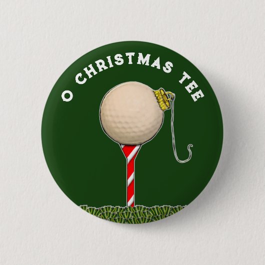 Kerstmis golfen ronde button 5,7 cm (Voorkant)