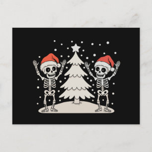 Kerstmis Goth Dansende Skeletten Xmas Vakantie Feestdagenkaart