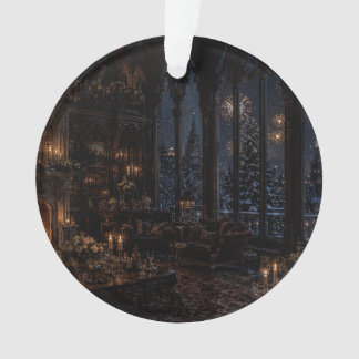 Kerstmis Gotische Bibliotheek Haardornament Ornament