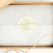 Kerstmis Goud Calligraphy Schrift Aangepast Ronde Sticker