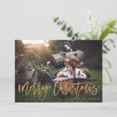 Kerstmis Goud Glitter Script Foto (Staand voorkant)