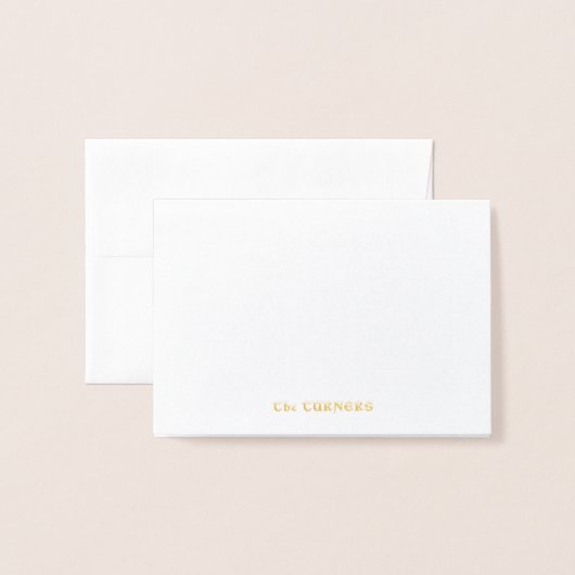 Kerstmis Goud JOY Gestileerde Poinsettia Monogram Folie Kaarten (Voorkant met envelop)