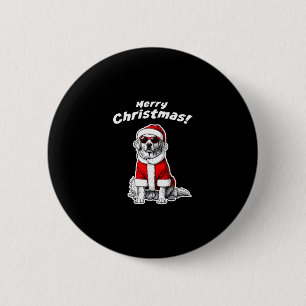 Kerstmis Goud Retriever Grappige Kerstman Hond Vak Ronde Button 5,7 Cm