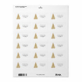 Kerstmis gouden dennenboom etiket (Full Sheet)