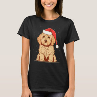 Kerstmis Gouden Doodle Kerstman op Kerstmis Golden T-shirt