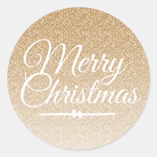 Kerstmis Gouden Glitter Ombre Envelopzegel Ronde Sticker (Voorkant)