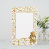 Kerstmis Gouden  Grens  Sinterklaas Briefpapier (Staand voorkant)