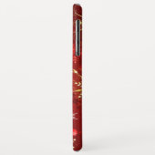 Kerstmis Gouden Sneeuwvlokken op Rode Achtergrond Case-Mate iPhone Case (Achterkant/links)