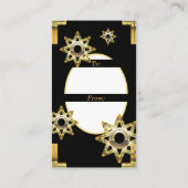 Kerstmis Gouden Sterren Cadeautag  Visitekaartje (Achterkant)