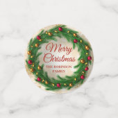 Kerstmis Gouden Winter Sparkle Feestelijke Krans Confetti (Kleine voorkant)