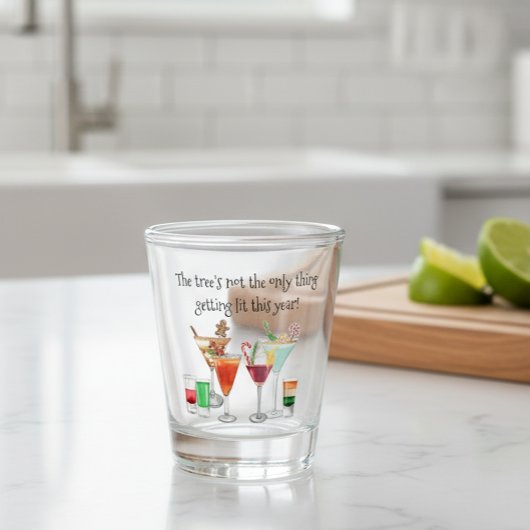 Kerstmis grap drank cocktail zin shot glas