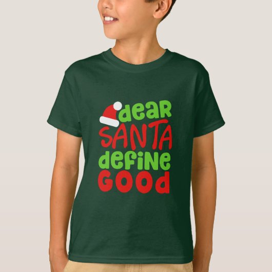Kerstmis: Grappig Santa Gezegde. Nerdy T-shirt (Voorkant)
