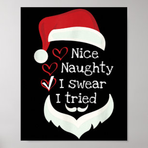 Kerstmis grappige checklist, leuk stout ik zweer h poster