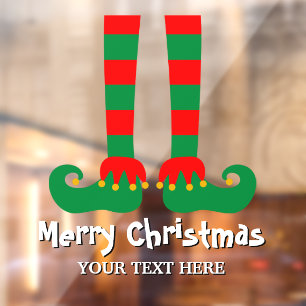 Kerstmis grappige elfenvoeten decoratie op maat raamsticker