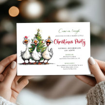 Kerstmis Grappige Excentrieke Gans Whimsical Feest