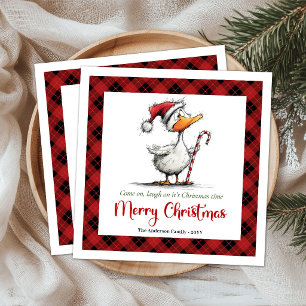 Kerstmis Grappige Excentrieke Gans Whimsische Serv Servet