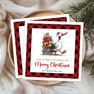 Kerstmis Grappige Gans Whimsical Minimaal Servette Servet
