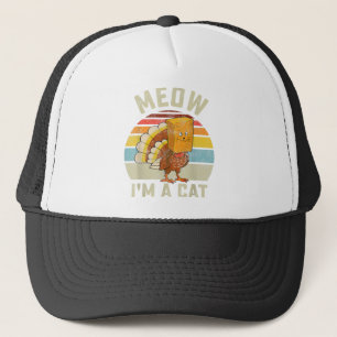 Kerstmis Grappige Kalkoen Nep Kat Retro Vrouwen Ma Trucker Pet