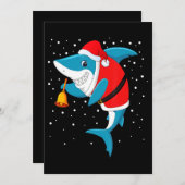 Kerstmis - Grappige Kerstmis Haai Feestdagenkaart (Voorkant / Achterkant)