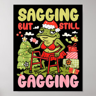 Kerstmis Grappige Kikker Meme Kerst Slappe Maar To Poster
