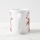 Kerstmis Grappige Rendierhoorns met Rode Ornamente Extra Grote Beker (Achterkant)