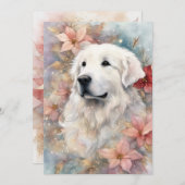 Kerstmis Great Pyrenees Plat Kerstkaart (Voorkant / Achterkant)