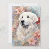 Kerstmis Great Pyrenees Platte Kerstkaart (Voorkant)