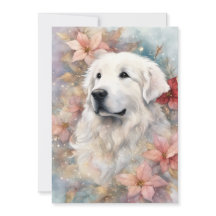 Kerstmis Great Pyrenees Platte Kerstkaart