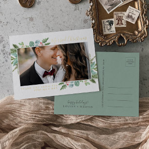 Kerstmis Greenery Folie Kerstmis Dank u Feestdagen Briefkaart