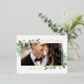 Kerstmis Greenery Folie Kerstmis Dank u Folie Feestdagen Briefkaart (Staand Voorkant)