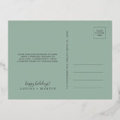 Kerstmis Greenery Folie Kerstmis Dank u Folie Feestdagen Briefkaart (Achterkant)