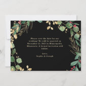 Kerstmis: Greenery op Black | Foto Save The Date (Achterkant)