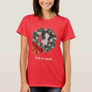 Kerstmis Greyhound Krans Persoonlijk T-shirt