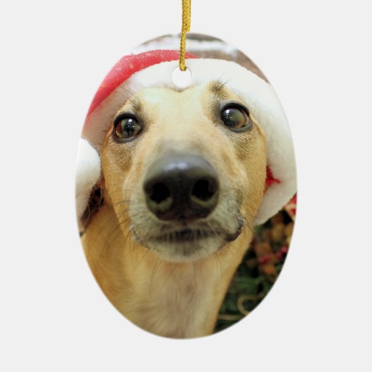 Kerstmis - Greyhound - Pena Keramisch Ornament (Voorkant)