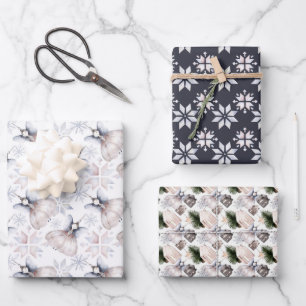 Kerstmis grijs wit zilver simpel elegant hygge inpakpapier vel