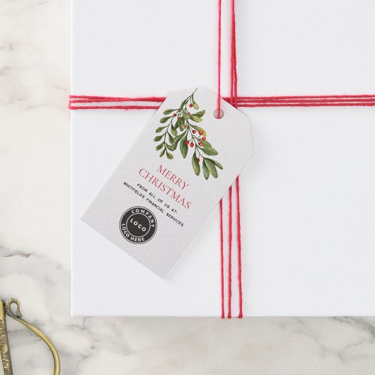 Kerstmis groen bedrijf logo cadeaulabel