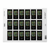 KERSTMIS groen bessen retouradres Etiket (Full Sheet)