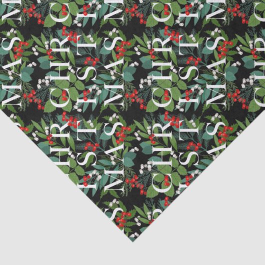 KERSTMIS groen bessen Tissuepapier (Detail)