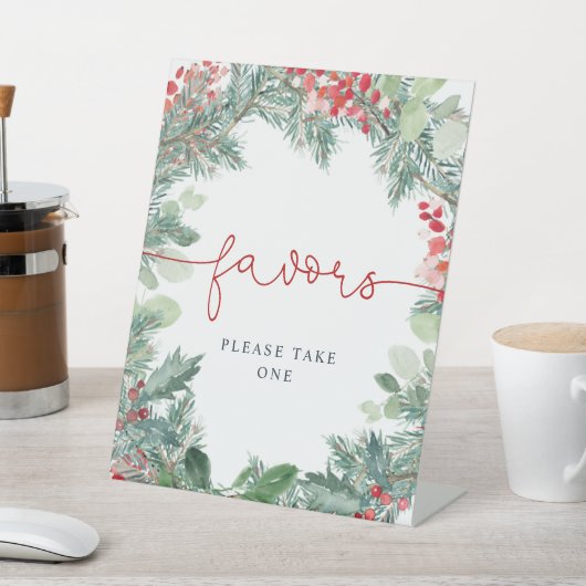 Kerstmis groen douche gunsten reclamebord met voetstuk (Insitu)